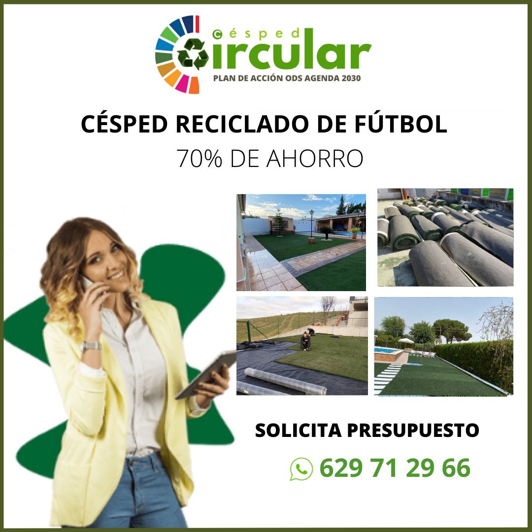 cesped artificial reciclado usado campos de futbol en Madrid